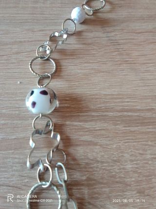 Collar bisutería plata blanco