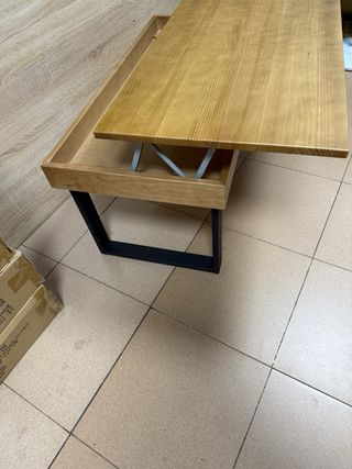 Mesa centro elevable -madera&metal