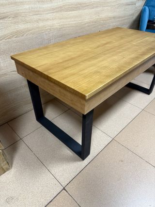 Mesa centro elevable -madera&metal