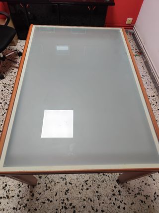 Mesa cristal madera - Comedor