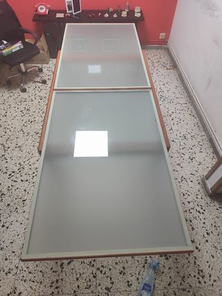 Mesa cristal madera - Comedor