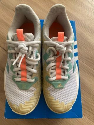 Tenis Adidas Solematch Control - Brancos e Verde-a