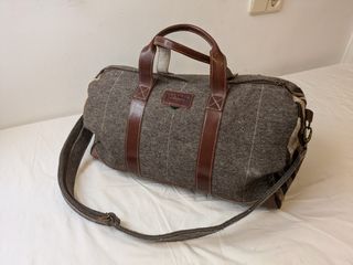 Bolso viaje cuero-piel: Marrón-Gris