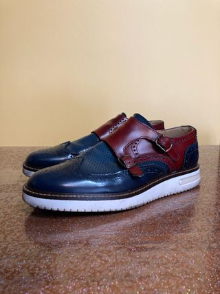 Mocassini blu e rossi uomo