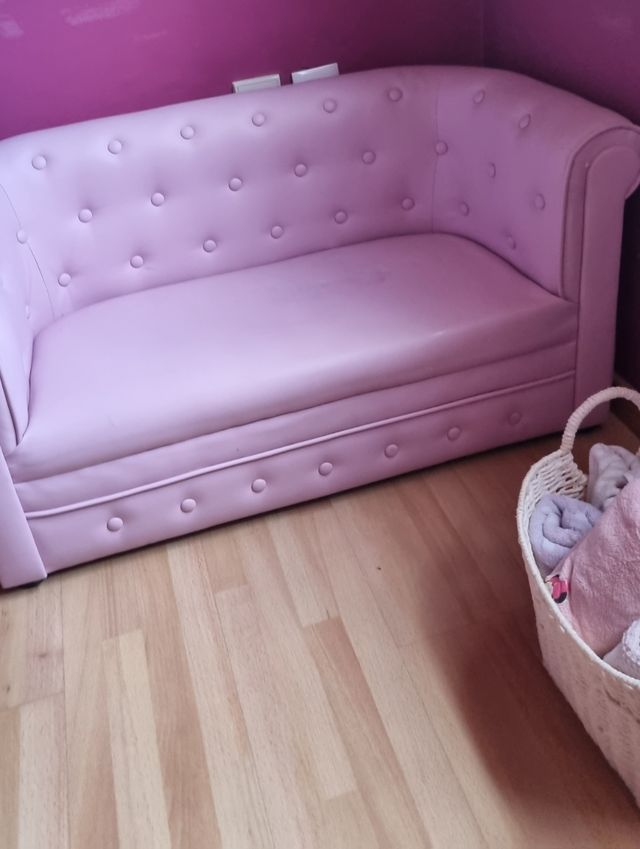 Sofá infantil rosa - Piel sintética