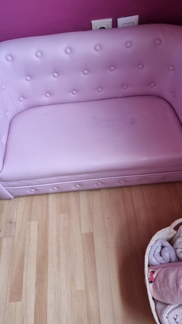 Sofá infantil rosa - Piel sintética