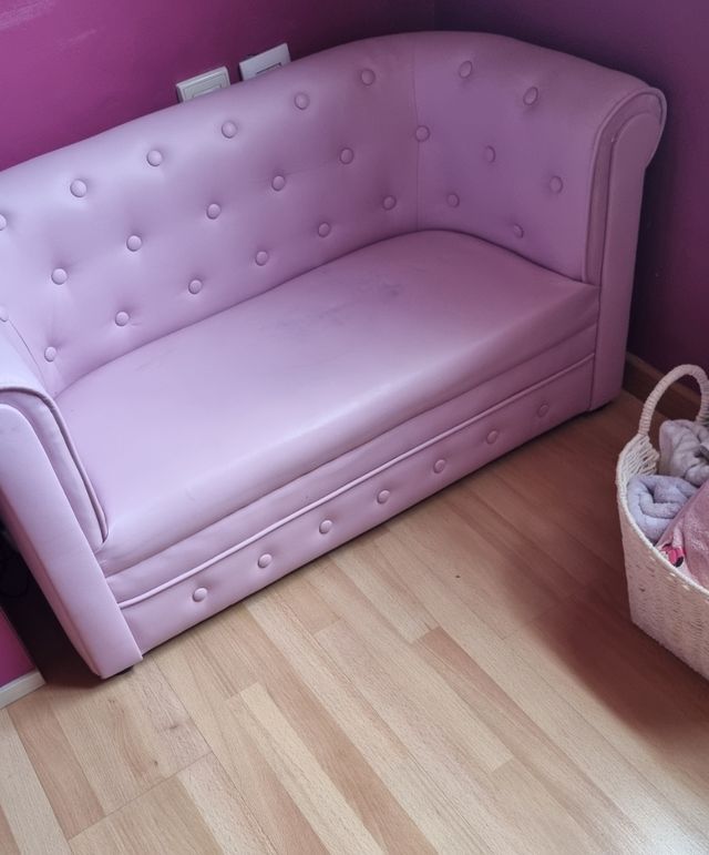Sofá infantil rosa - Piel sintética