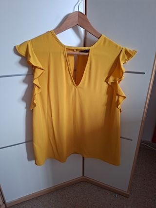 Blusa Amarilla Bershka - Talla L
