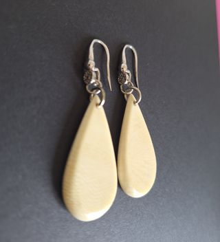 Pendientes vintage plata y material noble muy buen