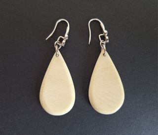 Pendientes vintage plata y material noble muy buen