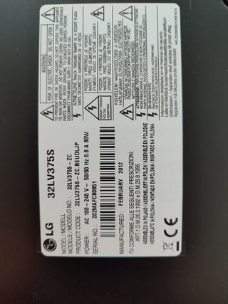 TV LG 32" Modelo 32LV375S