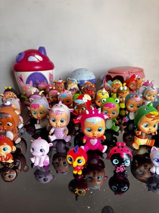 Lote 40Bebés Llorones+Accesorios+mascotas+casas