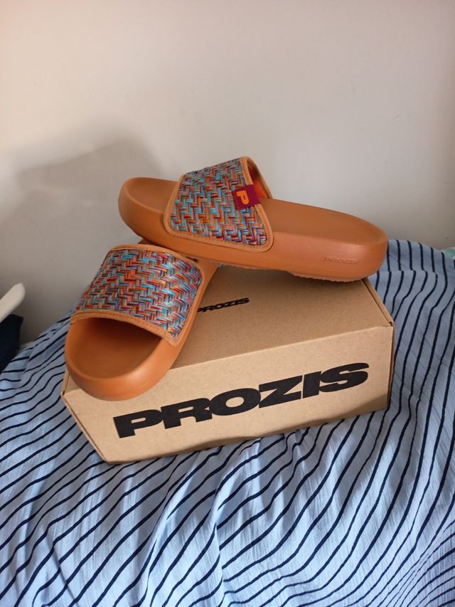 Sandalias tipo zuecos Prozis-marrón multicolor
