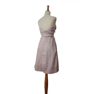 Acne Jeans/ Vestido strapless estampado floral T:S