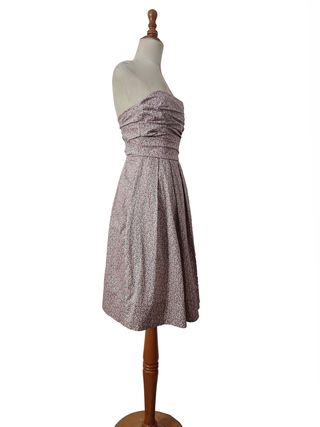 Acne Jeans/ Vestido strapless estampado floral T:S