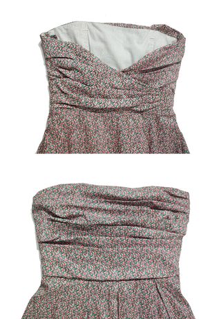 Acne Jeans/ Vestido strapless estampado floral T:S