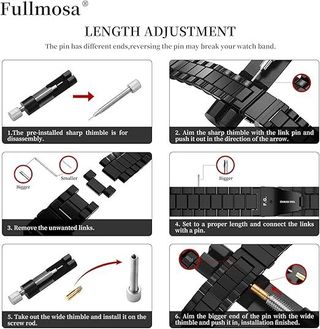 Correa reloj metal negra 20mm