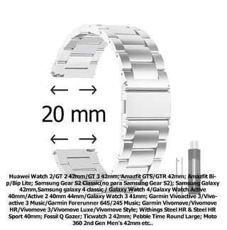 Correa reloj metal 20mm plata