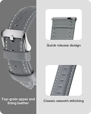 Correa reloj piel 20mm gris