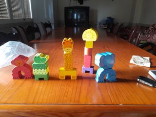 Bloques animales madera niños