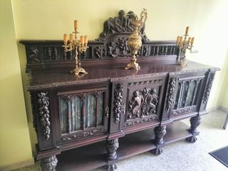 Conjunto muebles antiguo de caoba siglo XIX