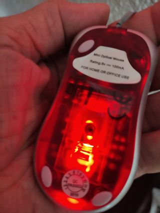 Mini Ratón óptico retráctil rojo, nuevo 