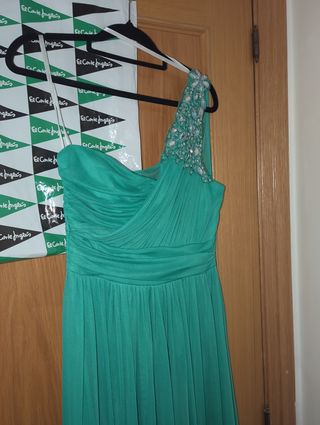 Vestido largo verde turquesa t.40 fórmula joven