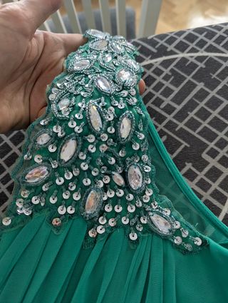 Vestido largo verde turquesa t.40 fórmula joven