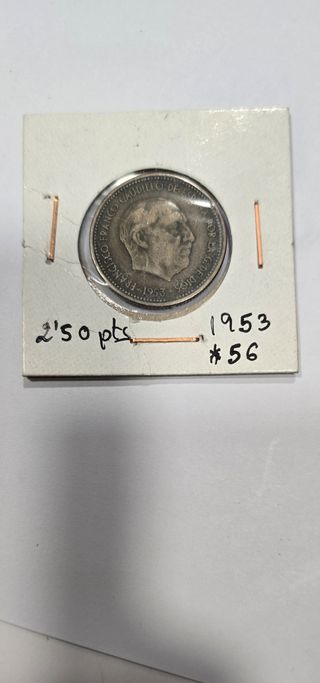 2,5 PESETAS 1953 ESTRELLA * 56
