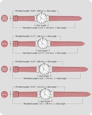 Correa reloj piel rosa 22mm