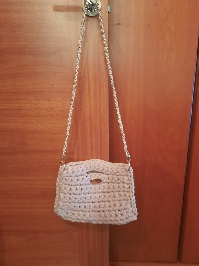 Bolso crochet rosa malva