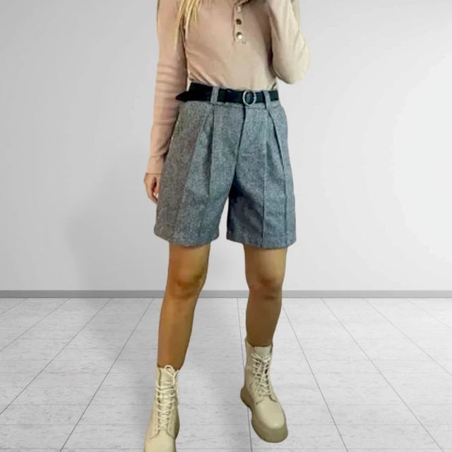 Shorts grises de pana