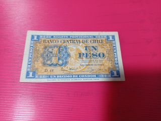 Billete 1 Peso Chile 1943