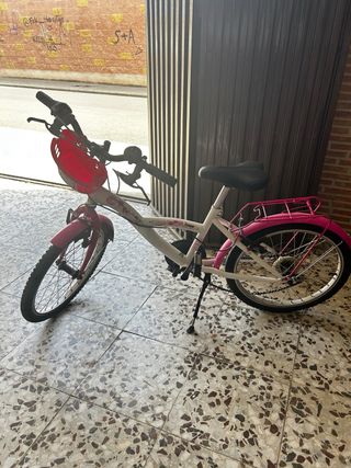 Bicicleta niña 20" blanca-rosa