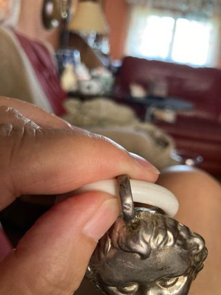 Sonajero antiguo bebé plata