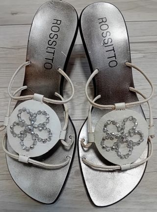 Sandali Rossitto bianchi pelle