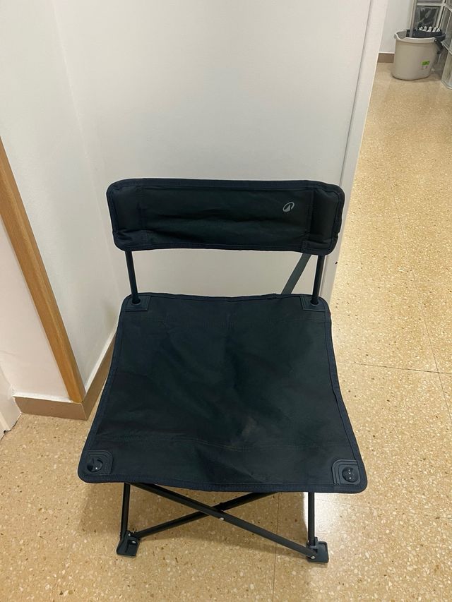 Silla Plegable Camping Negra Decatlhon