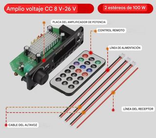 Amplificador de 200W Bluetooth 5.0 OFERTA!!!