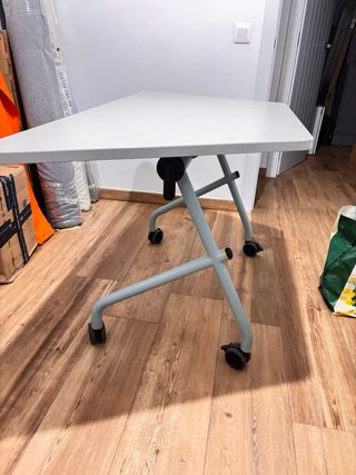 Mesa escritorio plegable blanca