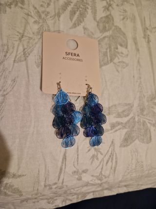 Pendientes Sfera azules largos
