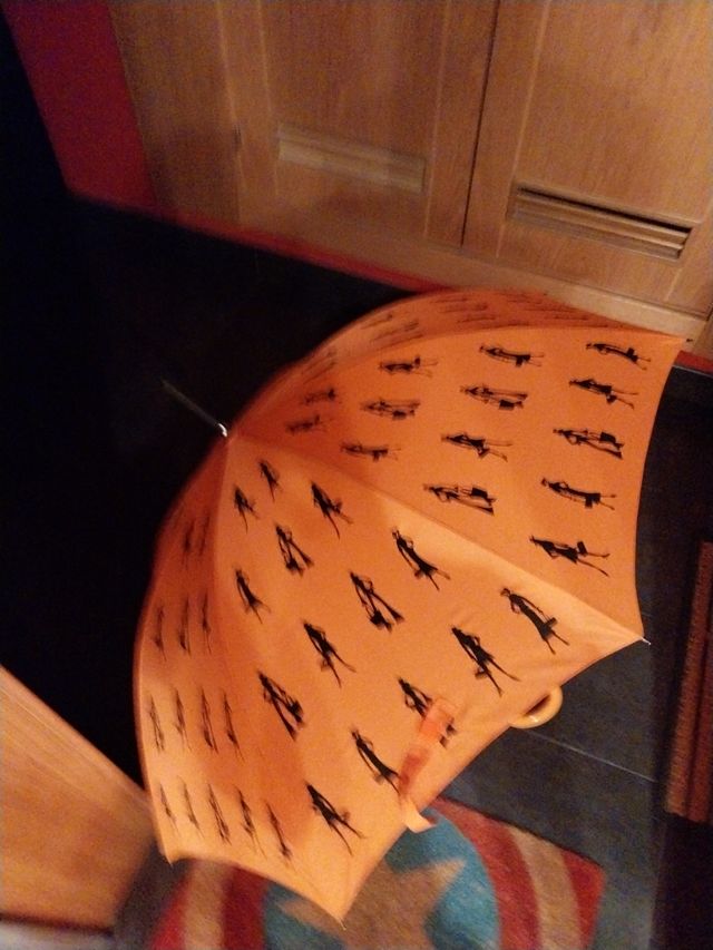Paraguas naranja estampado