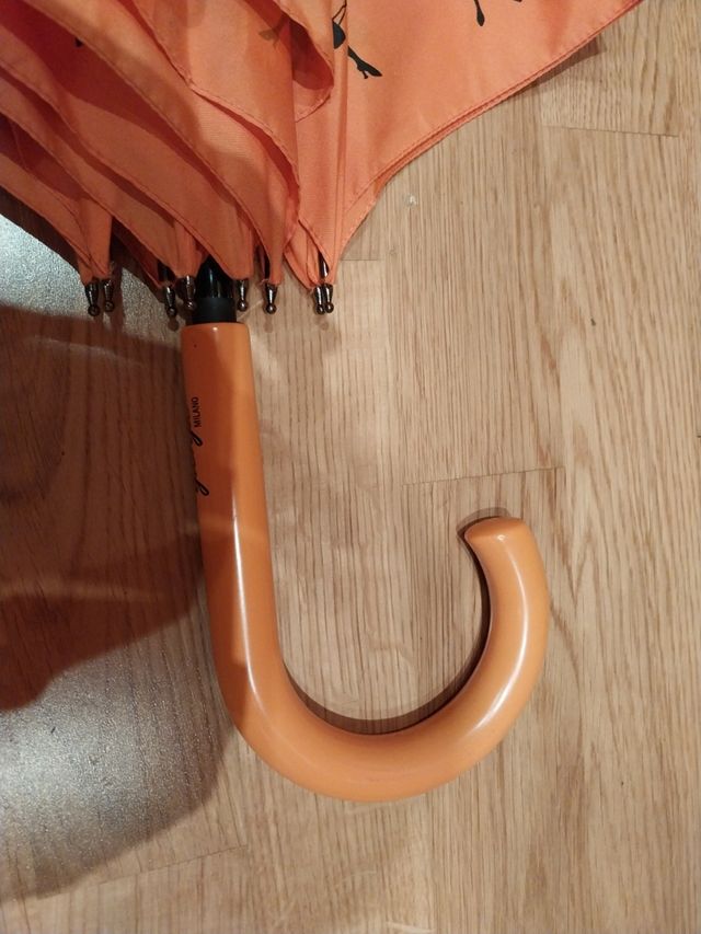 Paraguas naranja estampado
