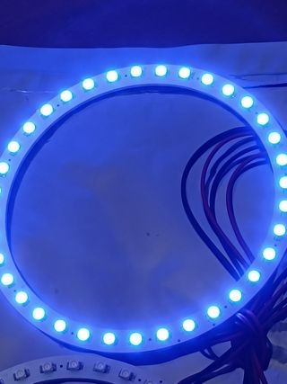 2 Cerchi LED blu 110mm