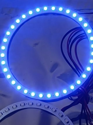 2 Cerchi LED blu 110mm