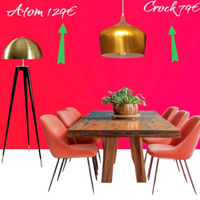 Lámpara techo dorada - Crock