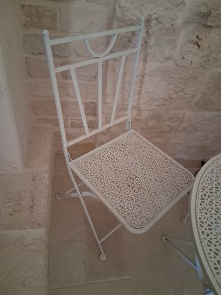 Tavolino metallo bianco giardino