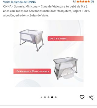 Cuna viaje ONNA - Minicuna + Accesorios,nueva.