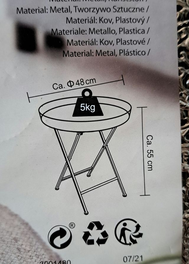 Mesa metalica plegable decorativa de ACTION