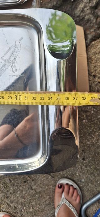 Set 4 vassoi acciaio inox vintage 3 cad ne ho altr