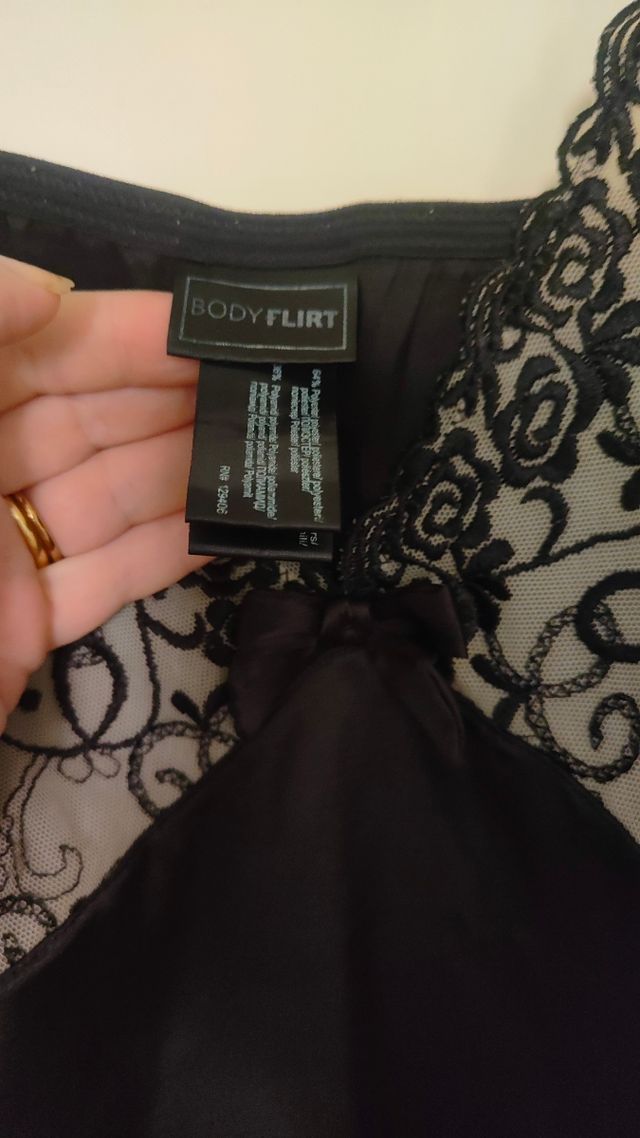 Sottoveste nera raso pizzo